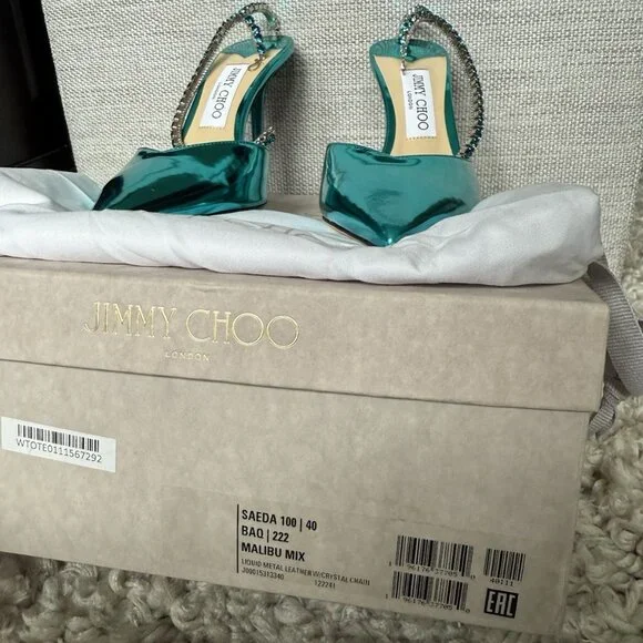 Jimmy Choo Teal Stiletto Heels - Picture 7 of 10